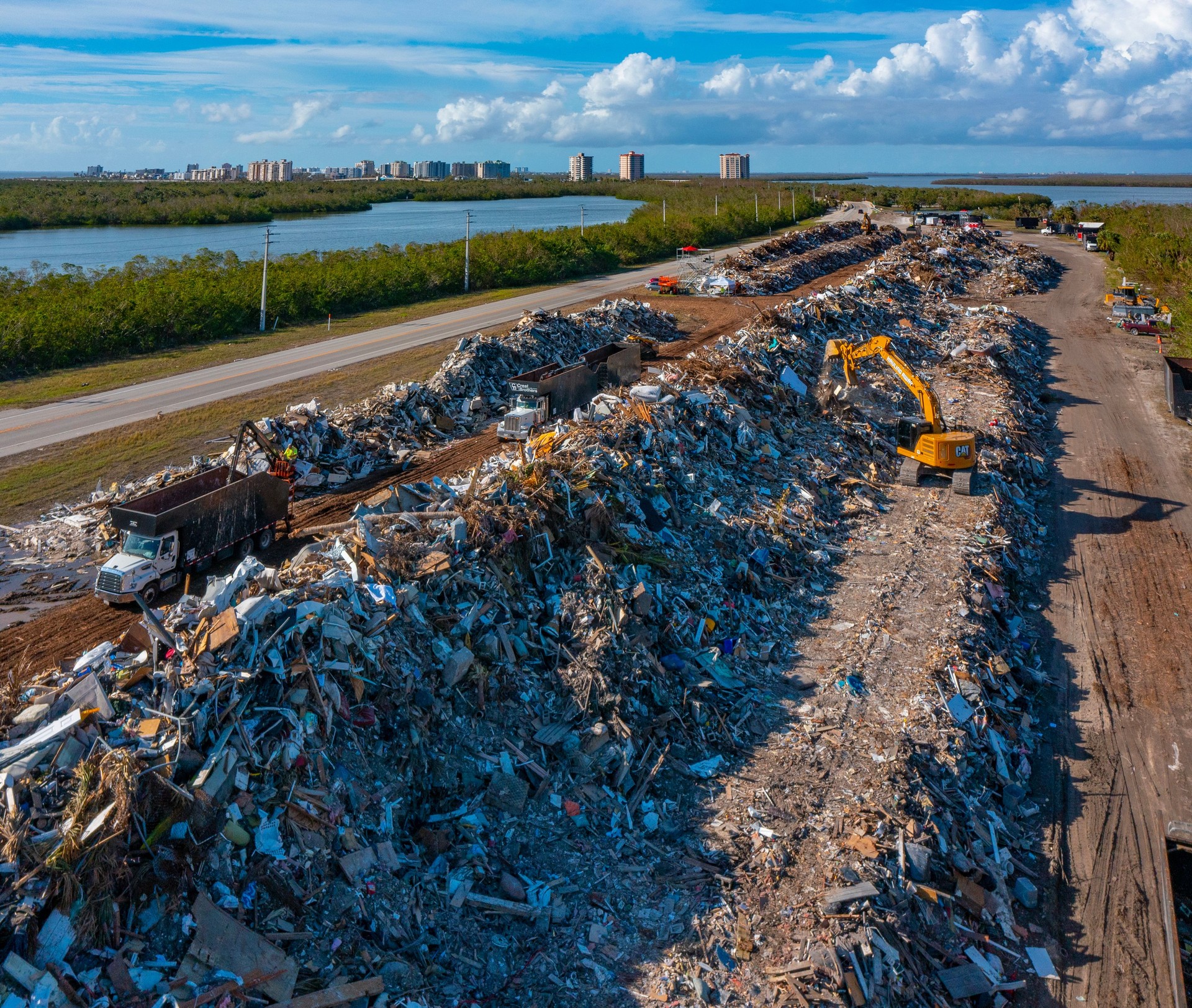 Hurricane Ian Destruction Waste,Lovers Key,Bonita Springs,Florida